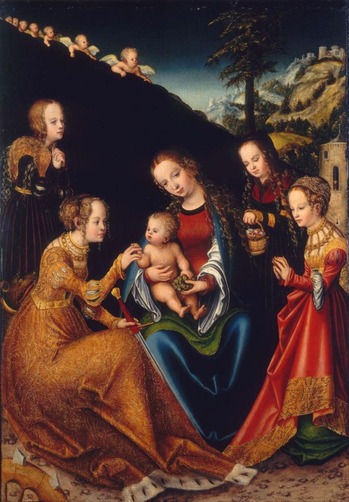 id. Lucas Cranach: Alexandriai Szent Katalin misztikus eljegyzése