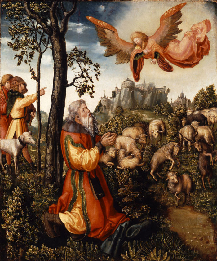 id. Lucas Cranach: Az angyal híradása Joachimnak