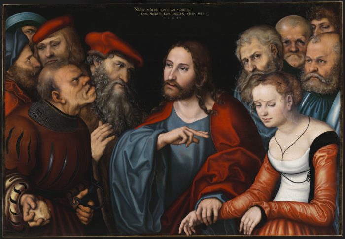 id. Lucas Cranach: Krisztus és a házasságtörő asszony 